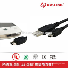Precio de fábrica mini USB Kabel negro 3M para la cámara, MP3, MP4